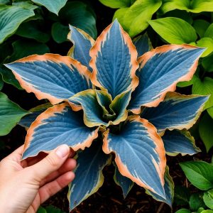 Хоста Океан Вью купить по цене от 960р. в интернет-магазине «Посадика» с доставкой почтой в в Гусь-Хрустальныйе и по всей России – [изображение №1].