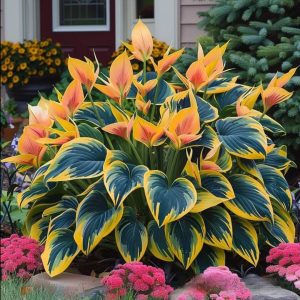 Хоста Флейм Данс купить по цене от 650р. в интернет-магазине «Посадика» с доставкой почтой в в Гусь-Хрустальныйе и по всей России – [изображение №1].